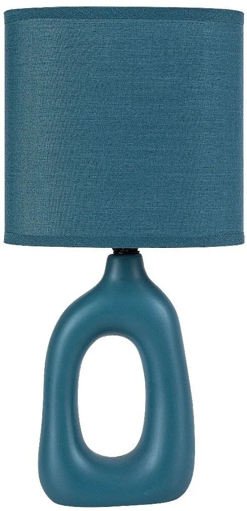 Lampa de masa ceramica si abajur albastru Sylira