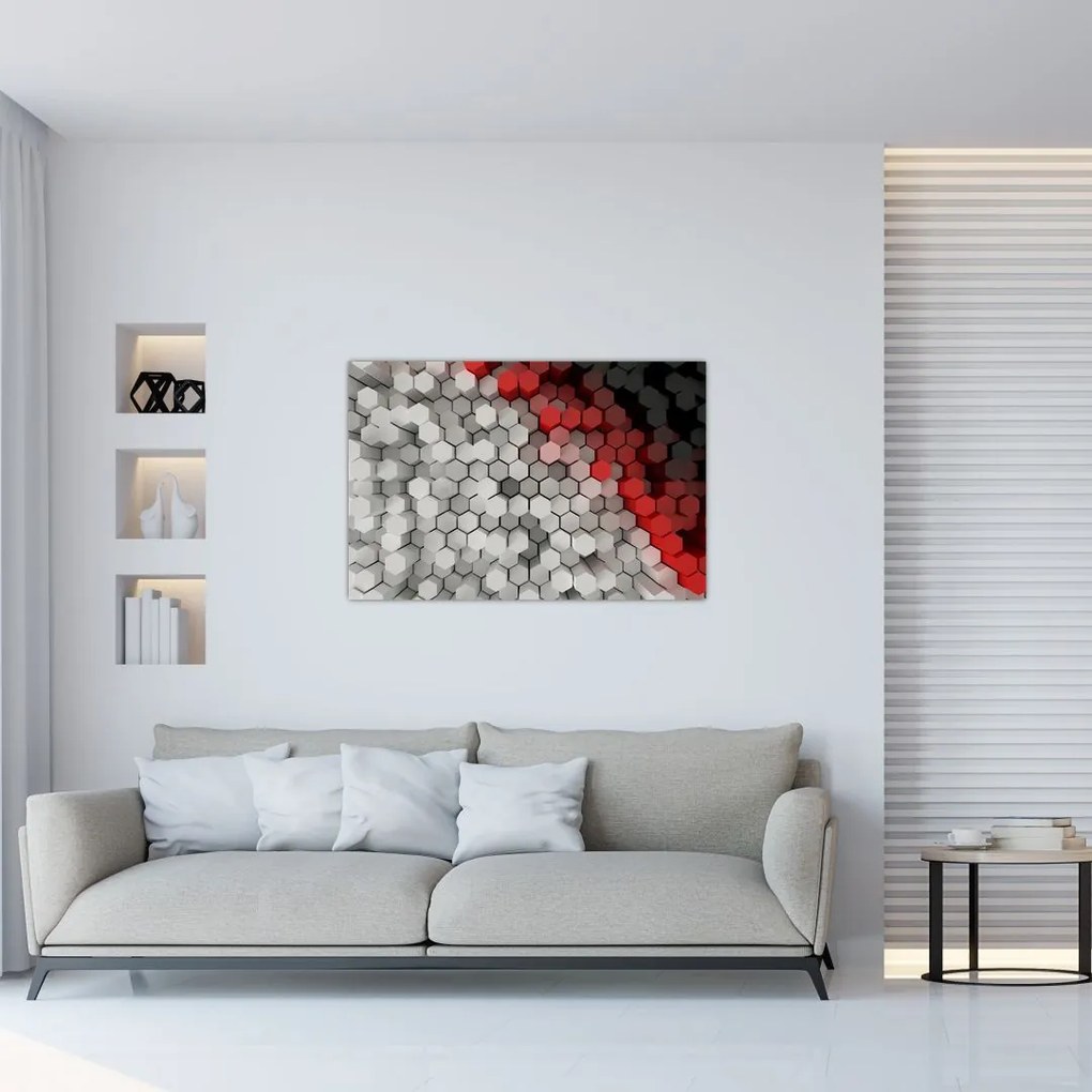 Tablou - 3D hexagoane (90x60 cm)