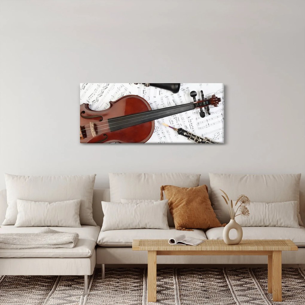 Tablou - Unelte muzicale (120x50 cm)