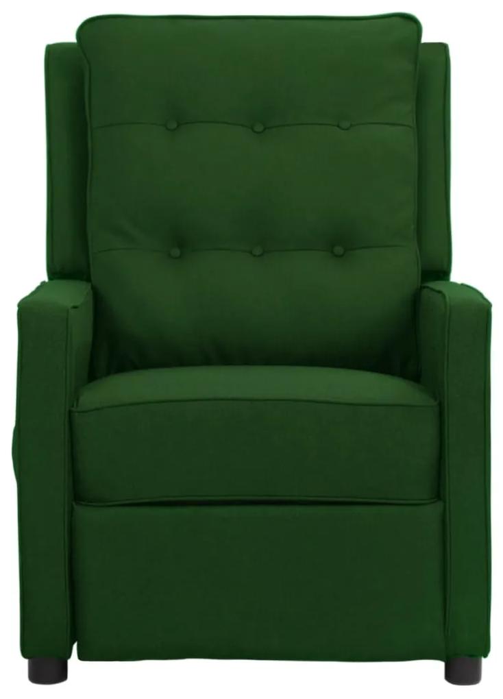 338972 vidaXL Fotoliu de masaj, verde închis, material textil