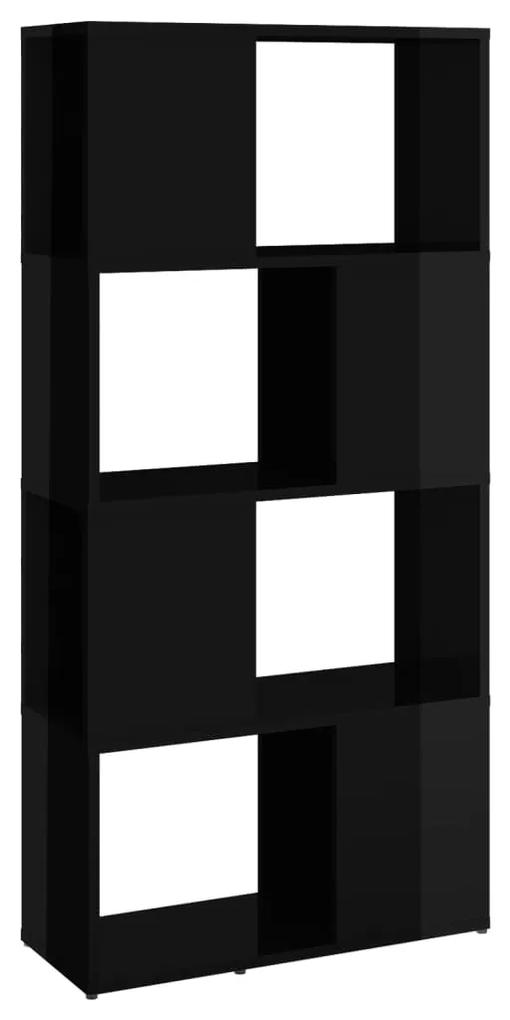 809087 vidaXL Bibliotecă/Separator cameră, negru extralucios, 60x24x124,5 cm