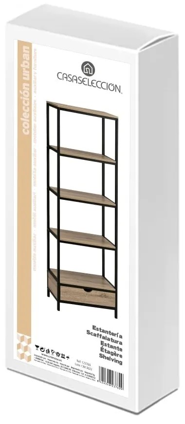 Bibliotecă neagră/ cu aspect de lemn de stejar 60x180 cm Urban – Casa Selección