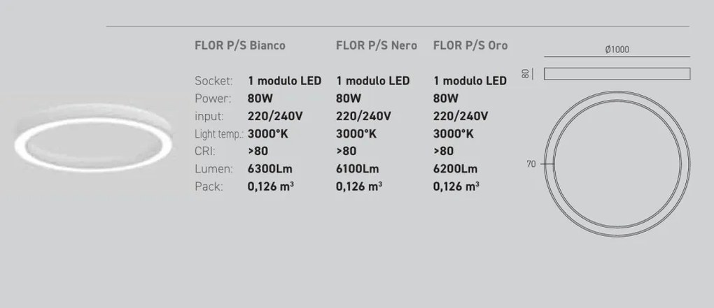 Plafoniera LED design circular FLOR 100cm alb, negru sau auriu