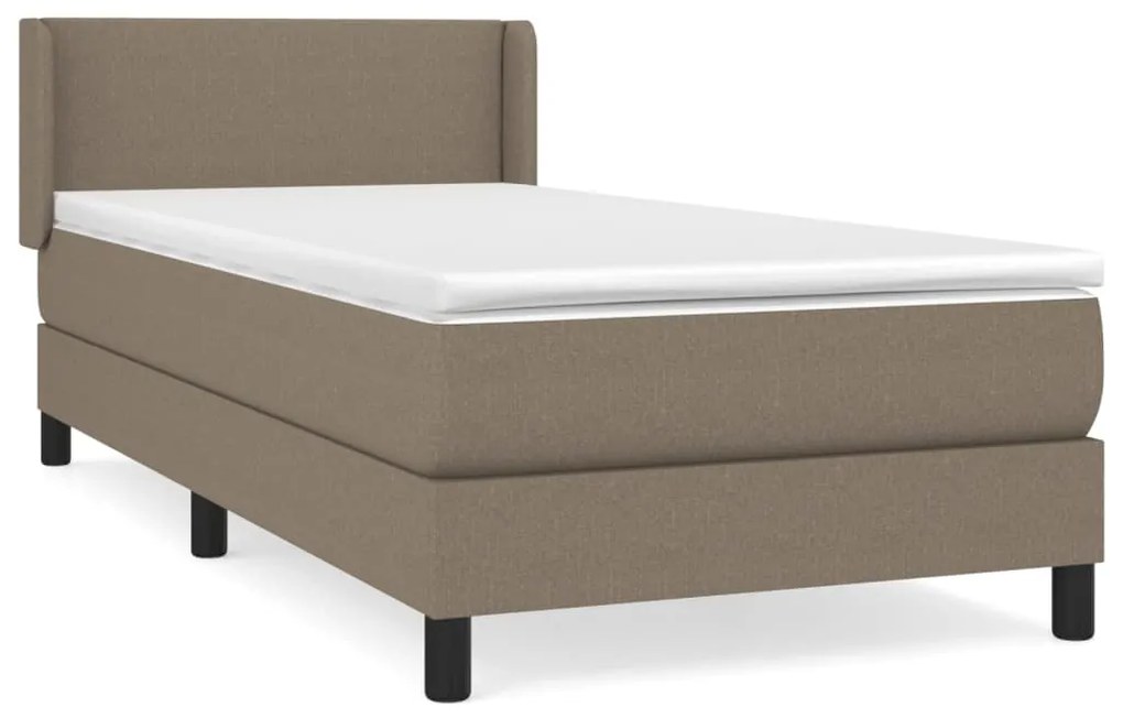 3129509 vidaXL Pat box spring cu saltea, gri taupe, 80x200 cm, textil