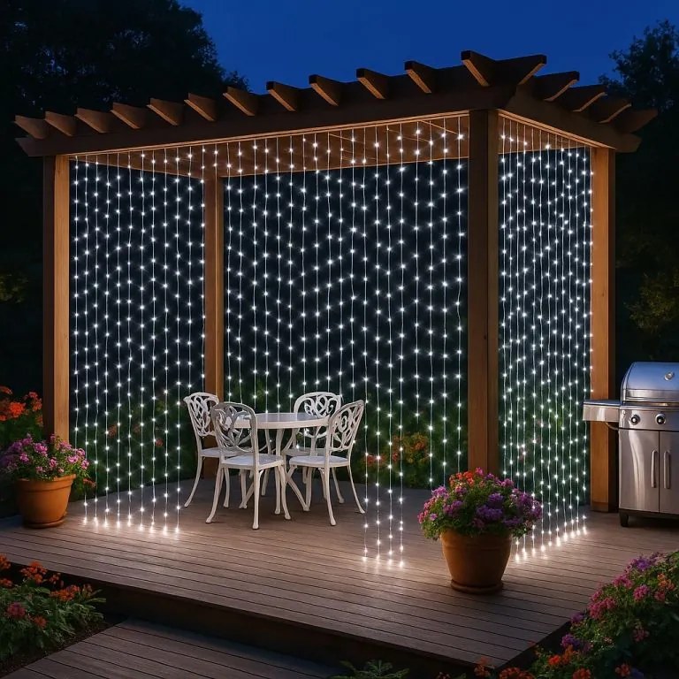 Perdea luminoasă de Crăciun - 3x3 m, 300 LED, alb rece