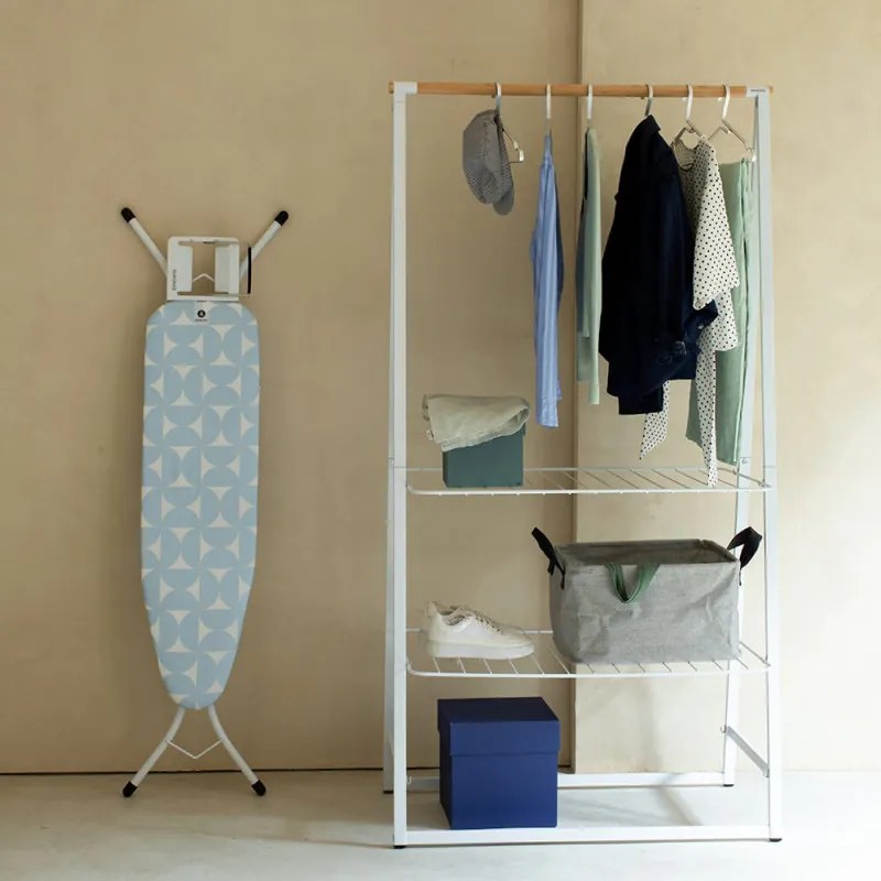 Masa de calcat Brabantia A 1005615, 110x30 cm, 7 pozitii reglare, Suport fier de calacat, Albastru deschis