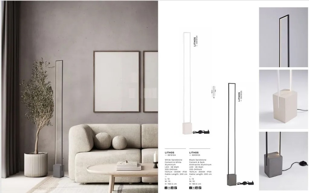 Lampadar, Lampa de podea LED LITHOS