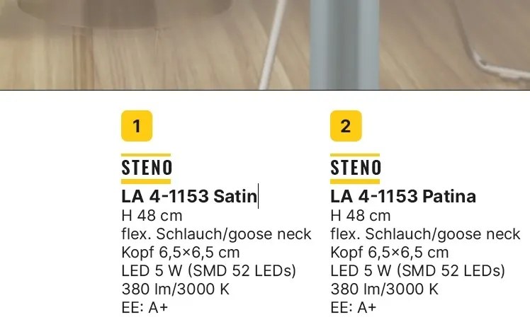 Veioza / Lampa de birou ajustabila Steno satin chrome