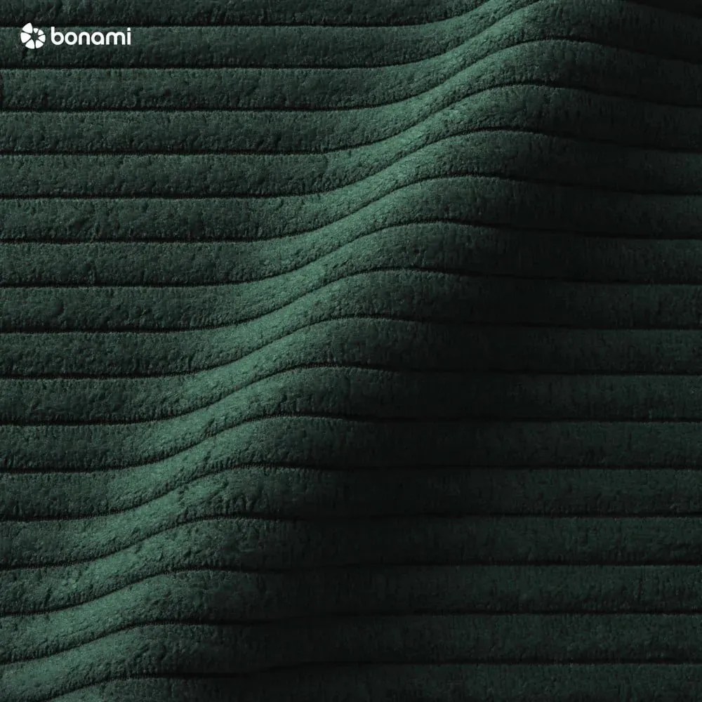 Colțar verde închis extensibil cu tapițerie din catifea reiată (cu colț pe partea stângă /în formă de "U") Brave Dave – Miuform