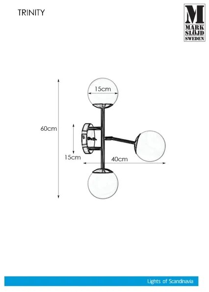 Aplică TRINITY 3xG9/20W/230V aurie/gri Markslöjd 108253