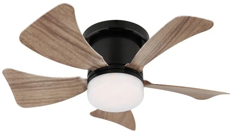Lustra LED cu ventilator si telecomanda HINES aspect lemn 40cm, 03609H GL