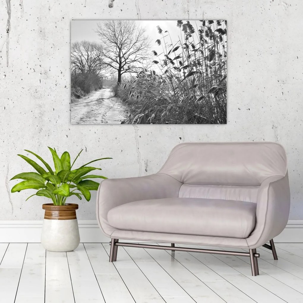 Tablou - Câmpuri în timpul iernii (90x60 cm)