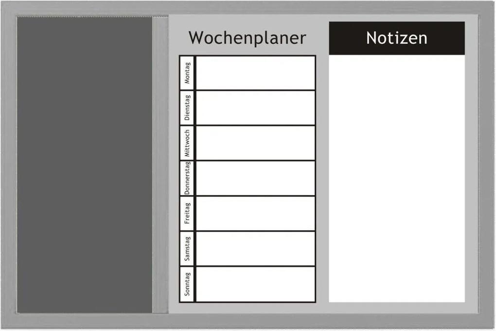 Tabla de notite 3 in 1 Zeller, Aluminiu, 60x40 cm