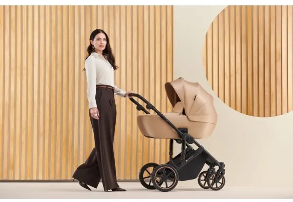 Cărucior de copii combinat 3 în 1 KINDERKRAFT SELECT PRIME 2 Premium Sandrose bej