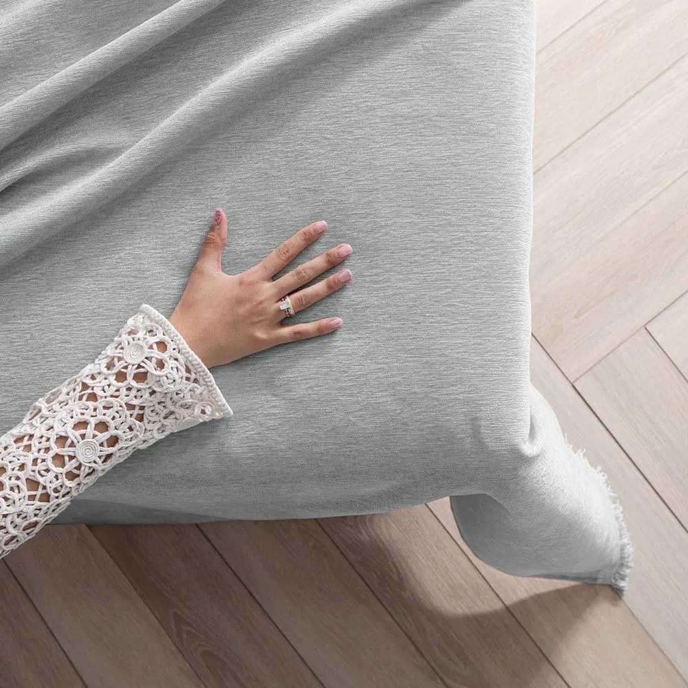 Cuvertură gri deschis din janilie 220x240 cm Talo – Filumi
