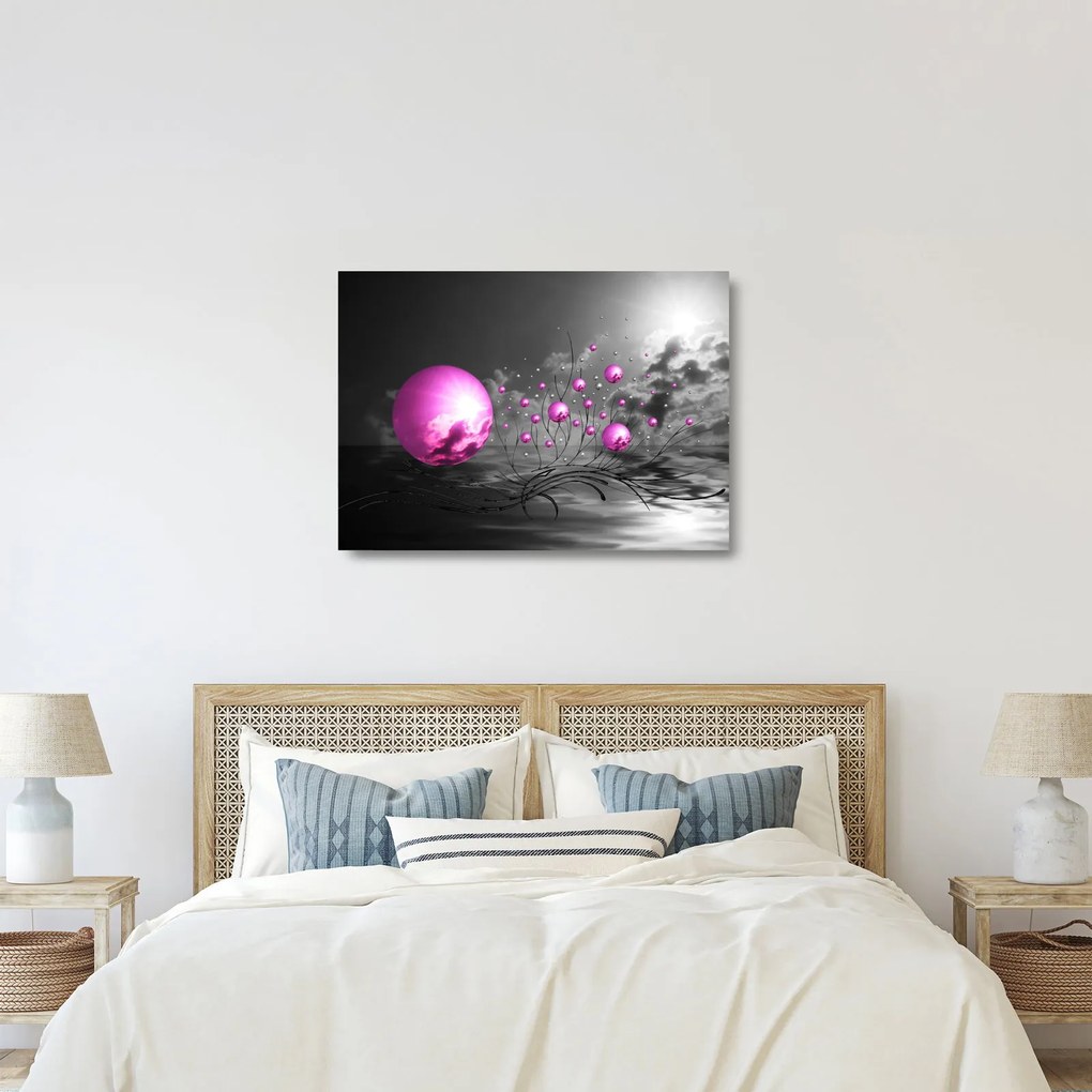 Tablou pe sticlă bilelor roz (70x50 cm)