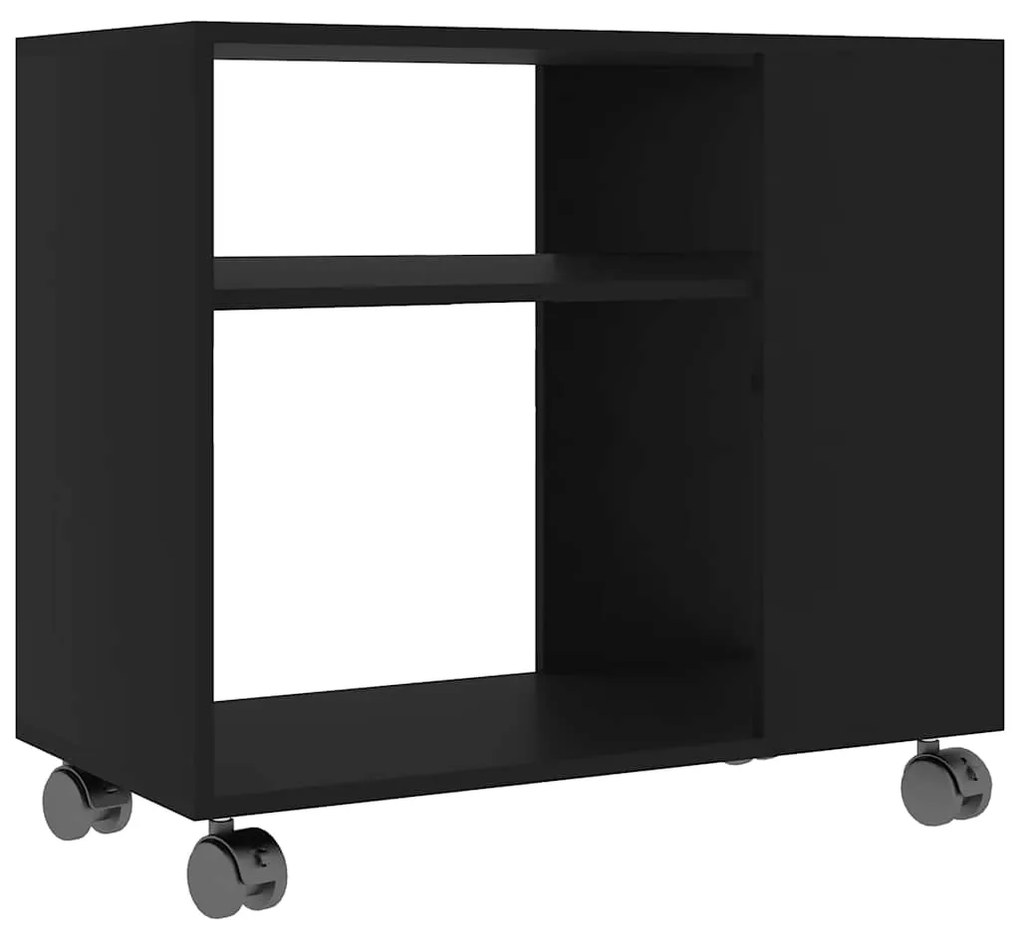 802121 vidaXL Masă laterală, negru, 70x35x55 cm, lemn compozit