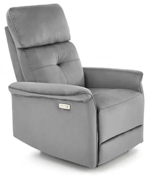 Fotoliu Recliner Electric SEMIR Catifea Gri