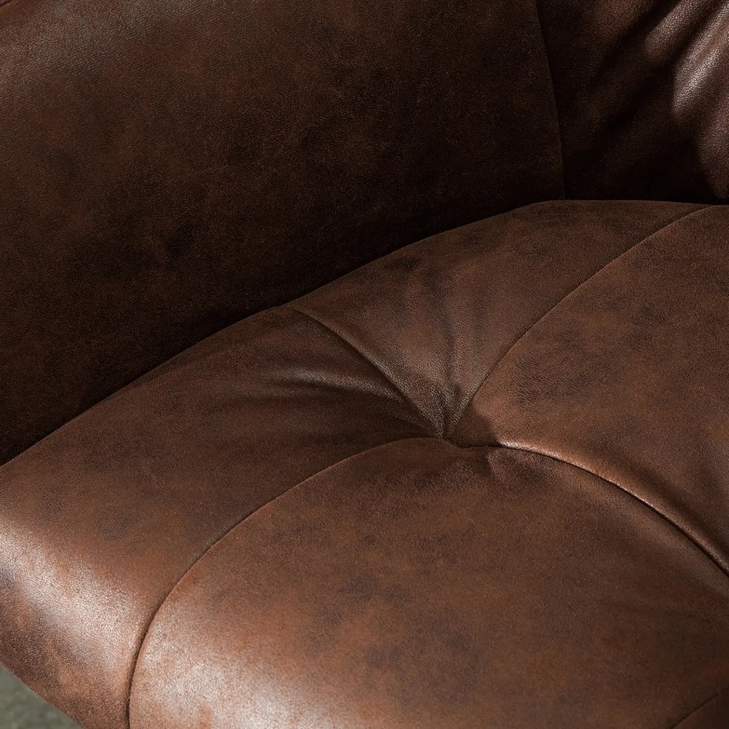 Scaun bar cu brate, elegant, Loft microfibra maro antic A-39082 VC