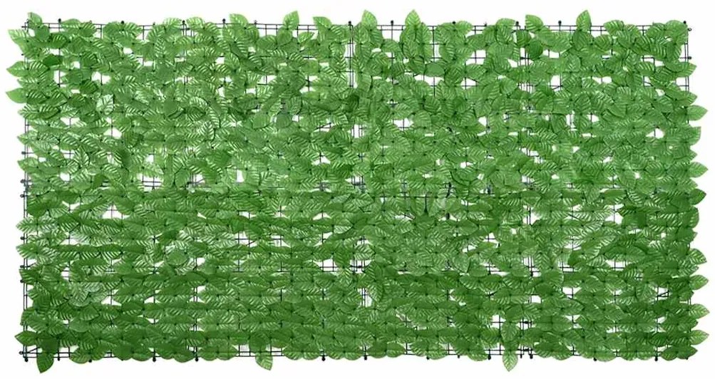 vidaXL Paravan de balcon, frunze verzi, 200x100 cm