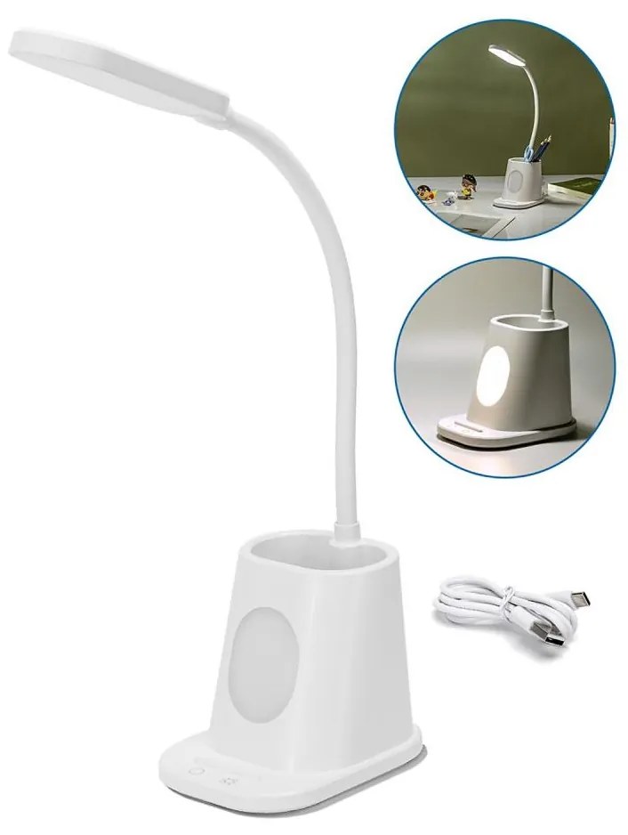 Lampă LED reîncărcabilă dimabilă de masă Aigostar LED/2,8W/5V 1800mAh 3000/5000K alb