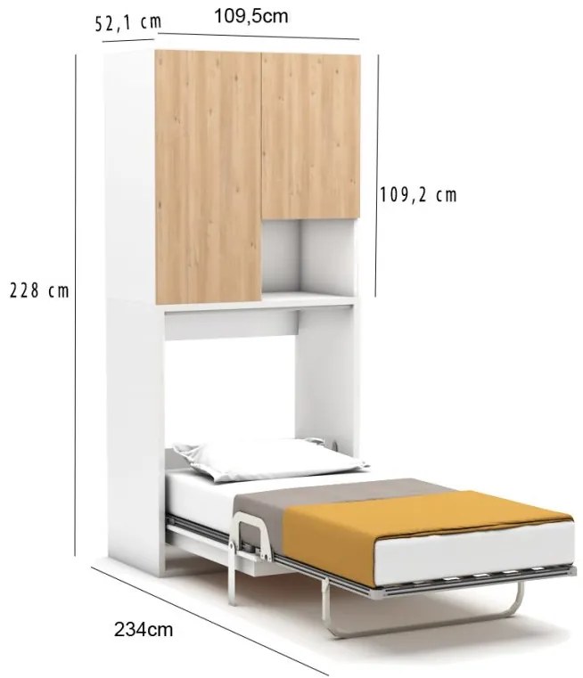 Set pat de o persoana pliabil - midi capsule folding single bed set (100x200x16)