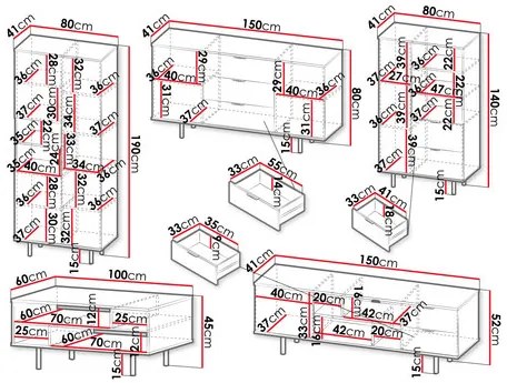 Set mobilier living Newelon I (Cașmir + auriu) . 1105963