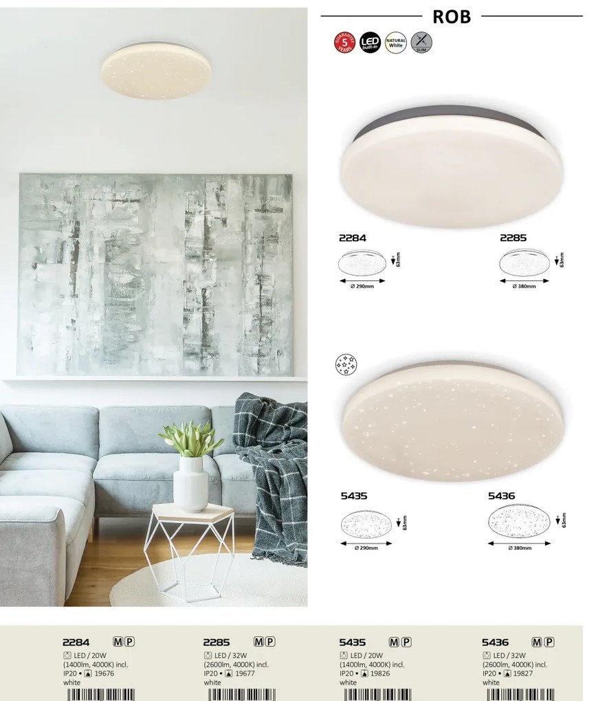 Plafoniera moderna diametru 38cm, LED Rob 2285 RX