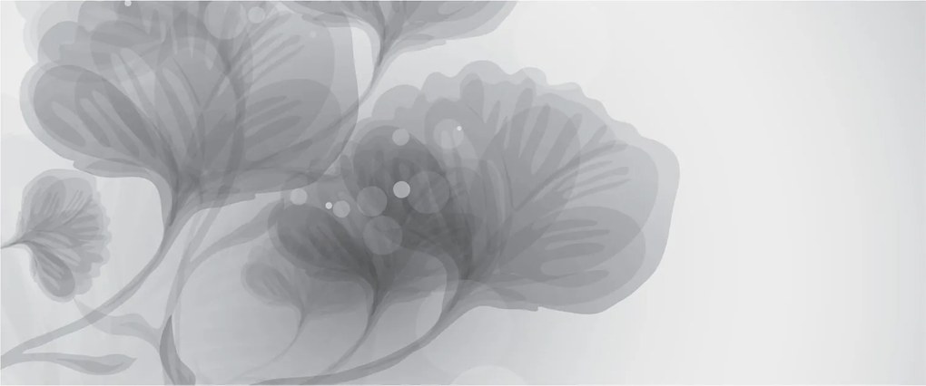 Tablou - Flori în nuanțe gri (120x50 cm)