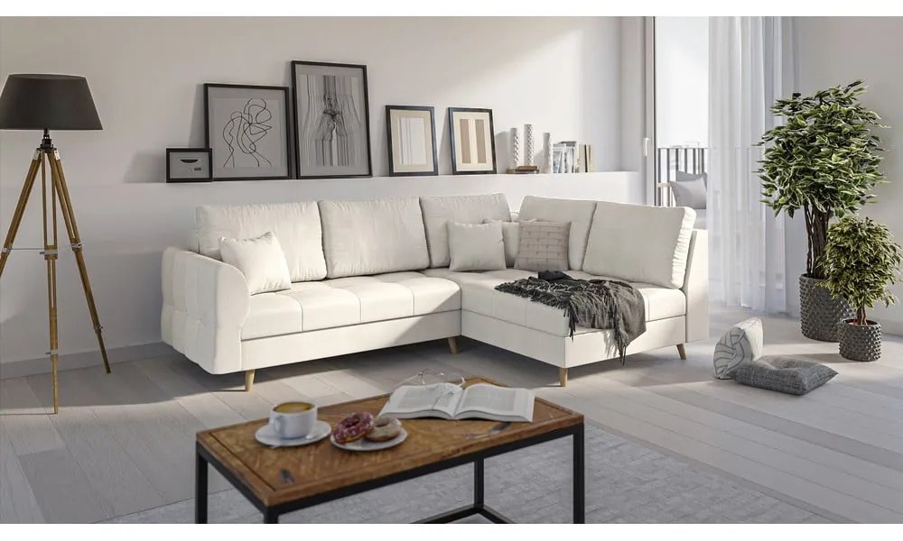 Colțar crem (pe partea dreaptă) Ariella – Ropez