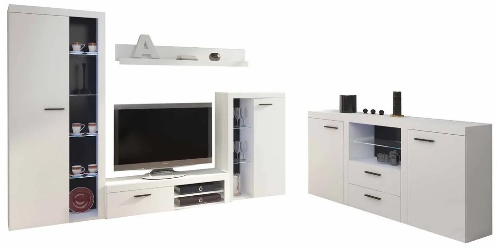 Mobilier living Rokara (cu komodou) (stejar Lefkas) (iluminat LED). 1058161