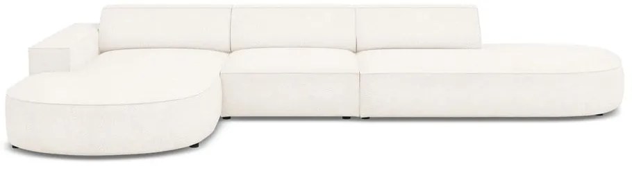 Colțar bej cu tapițerie bouclé (pe partea stângă) Jodie – Micadoni Home