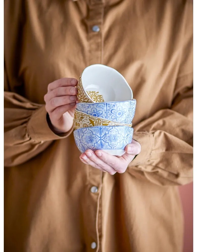 Boluri mici albastre/portocalii 4 buc. din gresie 200 ml Milton – Bloomingville