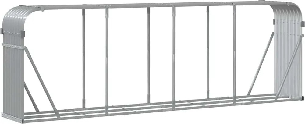 vidaXL Suport pentru lemne gri deschis 300x45x100 cm oțel galvanizat