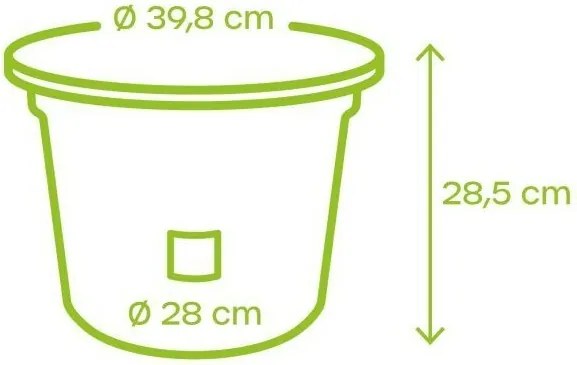 Plastia Ghiveci cu auto-irigare Narza diametru 40cm, antracit, diam. 40 cm