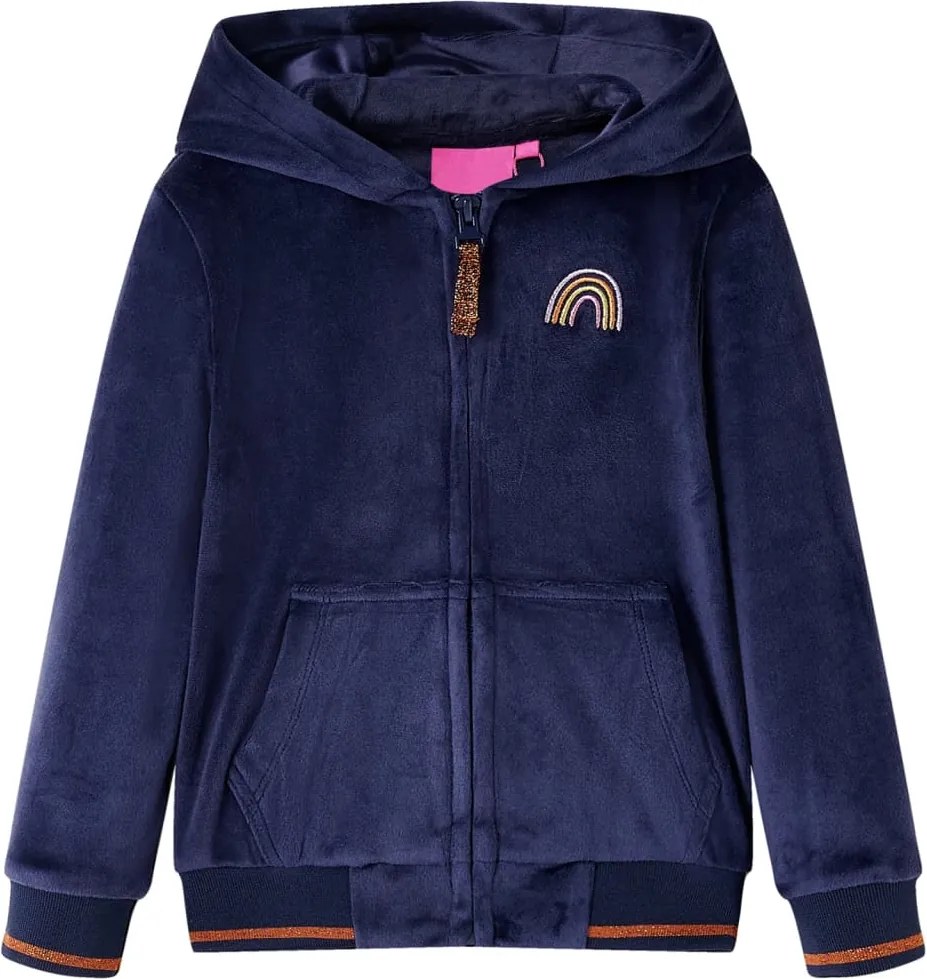 vidaXL Jachetă cu glugă pentru copii, bleumarin, 92