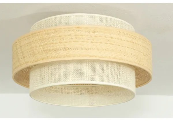 Plafonieră BOHO 1xE27/60W/230V Ø 40 cm iută/crem