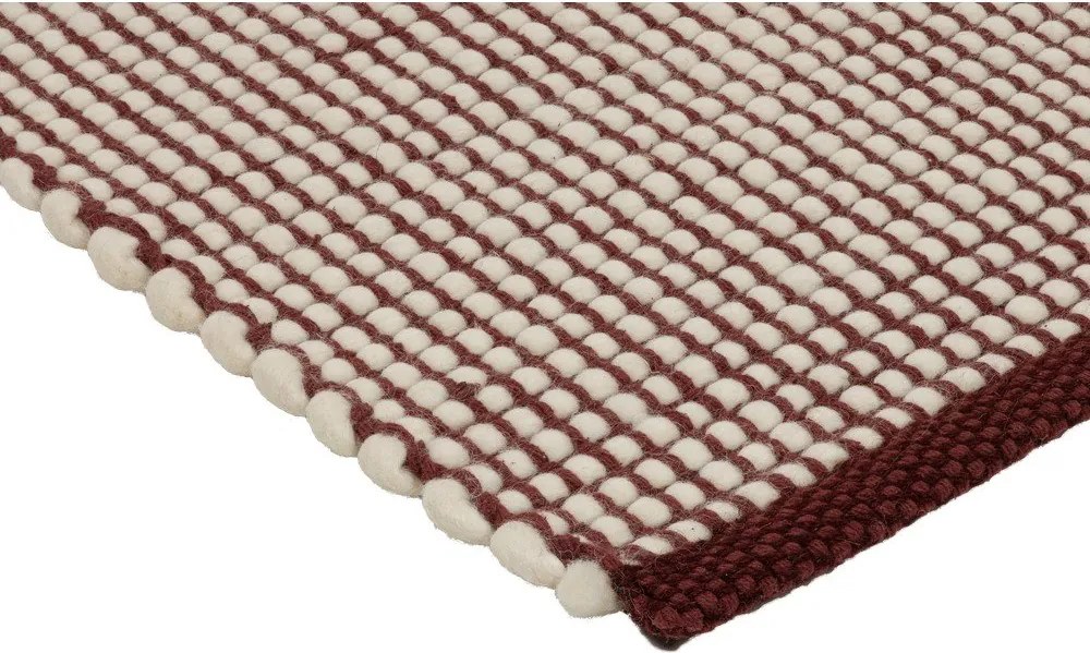 Covor burgundy/în culoare naturală țesut manual din lână 140x200 cm Talo – noo.ma