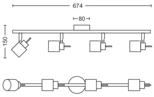 Spot MERANTI 4xGU10/35W/230V alb Philips