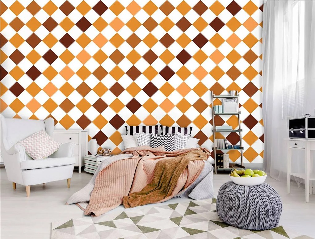 Fototapet - Mozaic - gresie maro (254x184 cm)