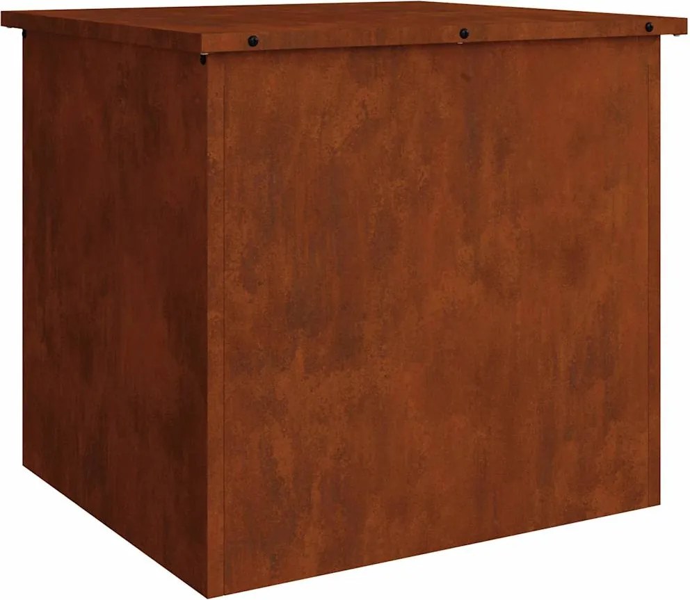 vidaXL Cutie de depozitare exterioară Ruginit 55 x 50,5 x 50 cm Oțel