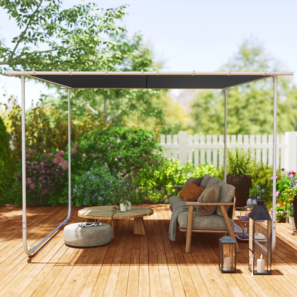 Outsunny Pergola Mobilă 3x3m cu Roți Copertină UV Saci de Nisip Gri | Aosom Romania