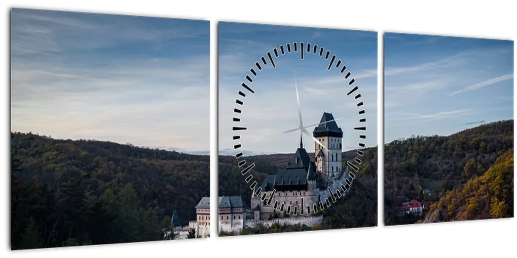 Tablou cu Karlstejn (cu ceas) (90x30 cm)