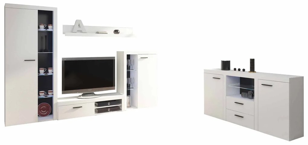 Mobilier living Rokara (cu komodou) (stejar sonoma) (iluminat LED). 1058159