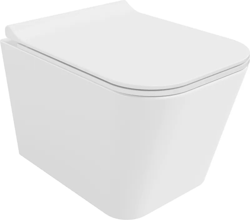 Mexen Teo vas de toaletă fără ramă cu capac slim cu închidere lentă, duroplast, alb lucios - 30850700
