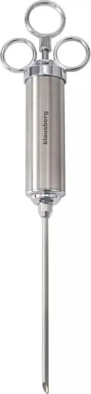Seringa pentru marinat carne Klausberg KB 7842, 60 ml, 3 ace, Otel inoxidabil, Fara BPA, Argintiu
