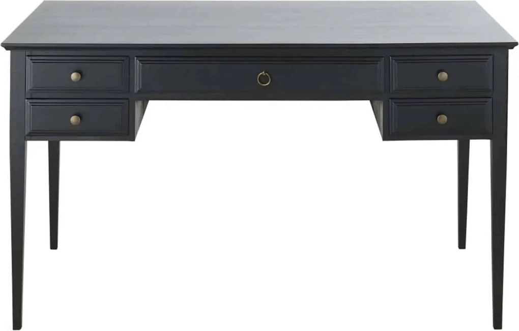 Birou lemn masiv gri Noir Antracit, 132 × 70 × 78 cm