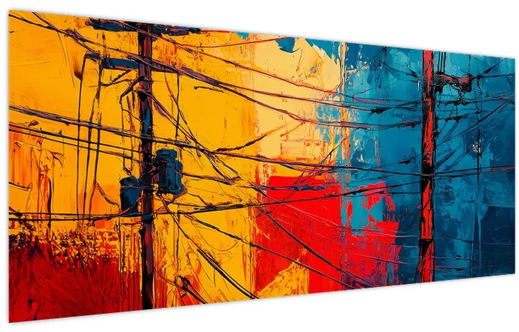 Tablou - Linii electrice abstracte (120x50 cm)