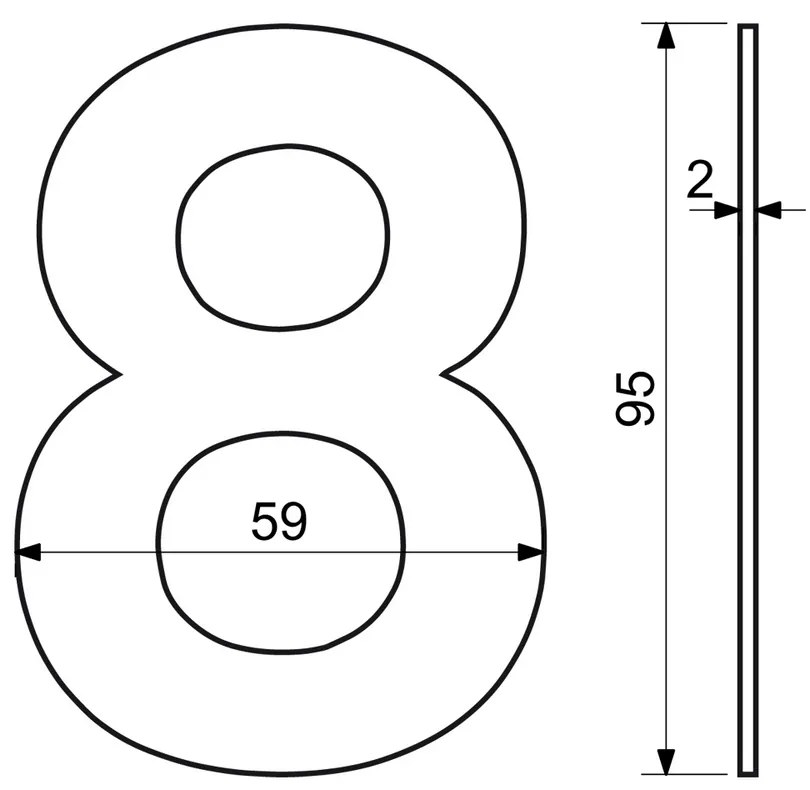 Numărul casei 8", RN.95L, negru"