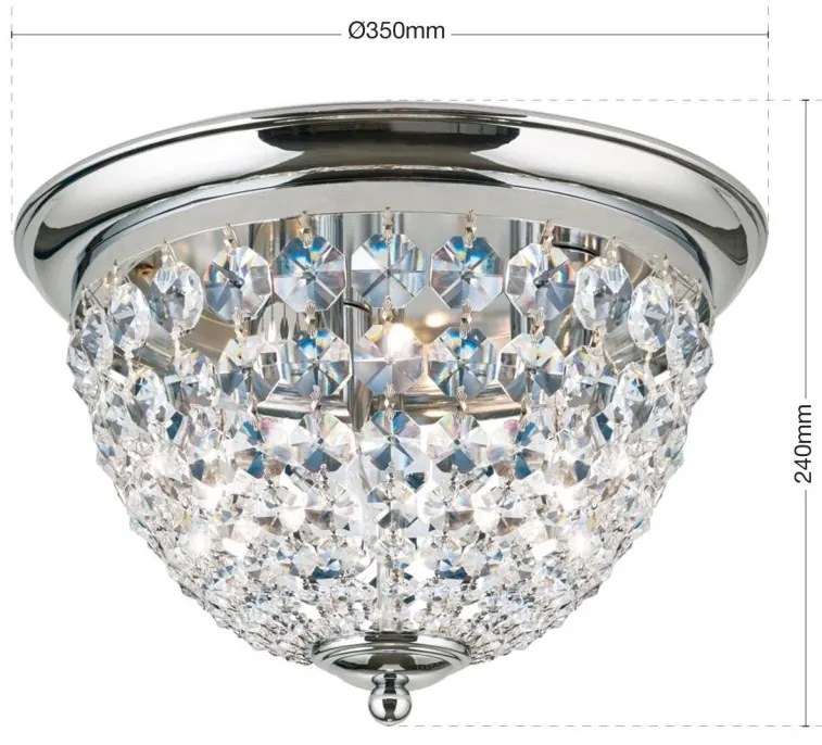 Plafoniera cristal Asfour design elegant lux PLAFOND D-35cm crom